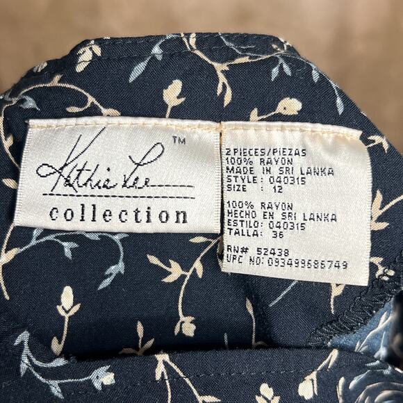 Vintage 90s Kathie Lee Floral Vine Print Sleeveless Maxi Dress Whimsigoth Fairy - Picture 4 of 8